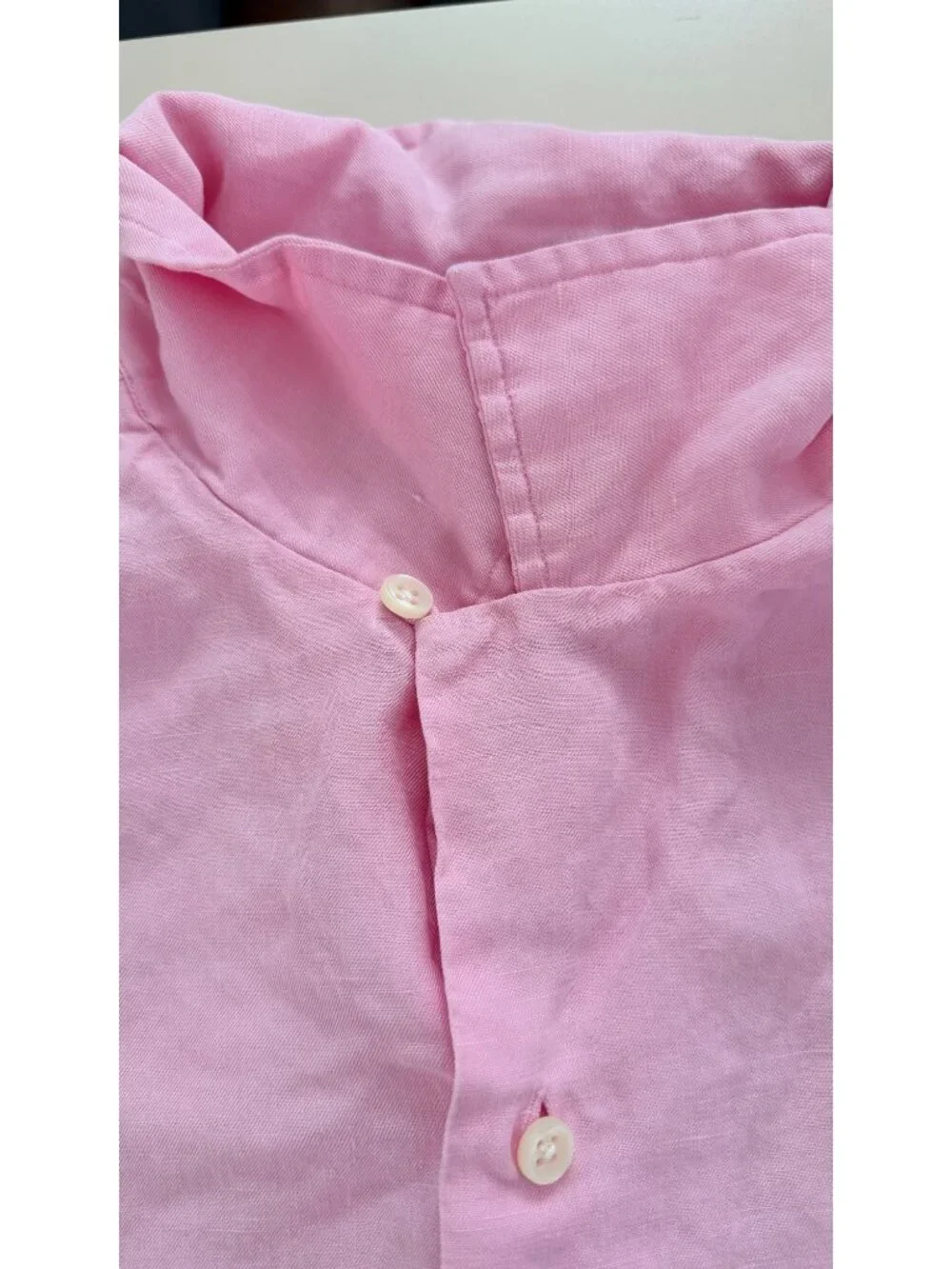 Polo By Ralph Lauren Mens L Pink Linen-Silk Blend Short Sleeve Button-Up Shirt - Picture 11 of 13